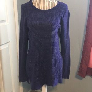Vera Wang Sparkly metallic purple sweater